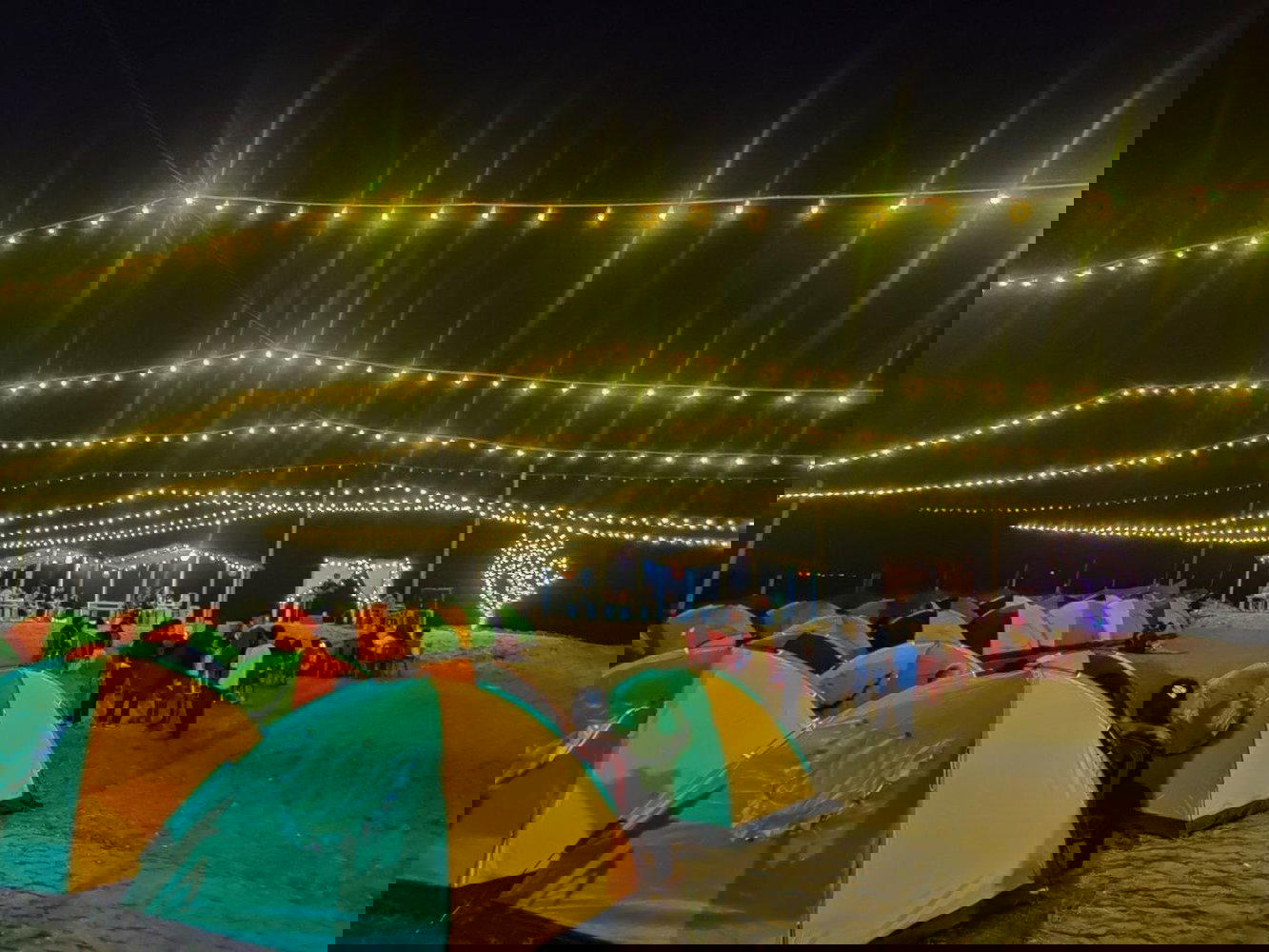 Night party camping in Alibaug